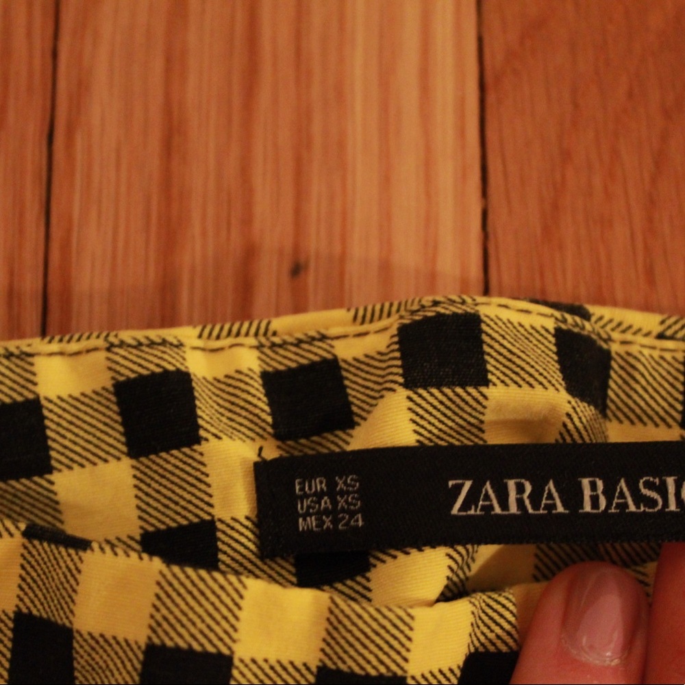 Zara Yellow Checkered Pants